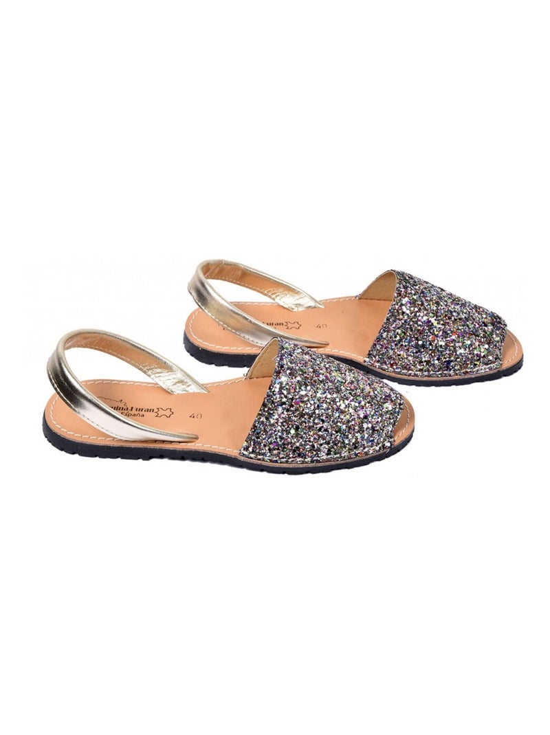 Sandale Nu Pieds Femme PREMIUM CUIR Gris Multicolore - Kiabi