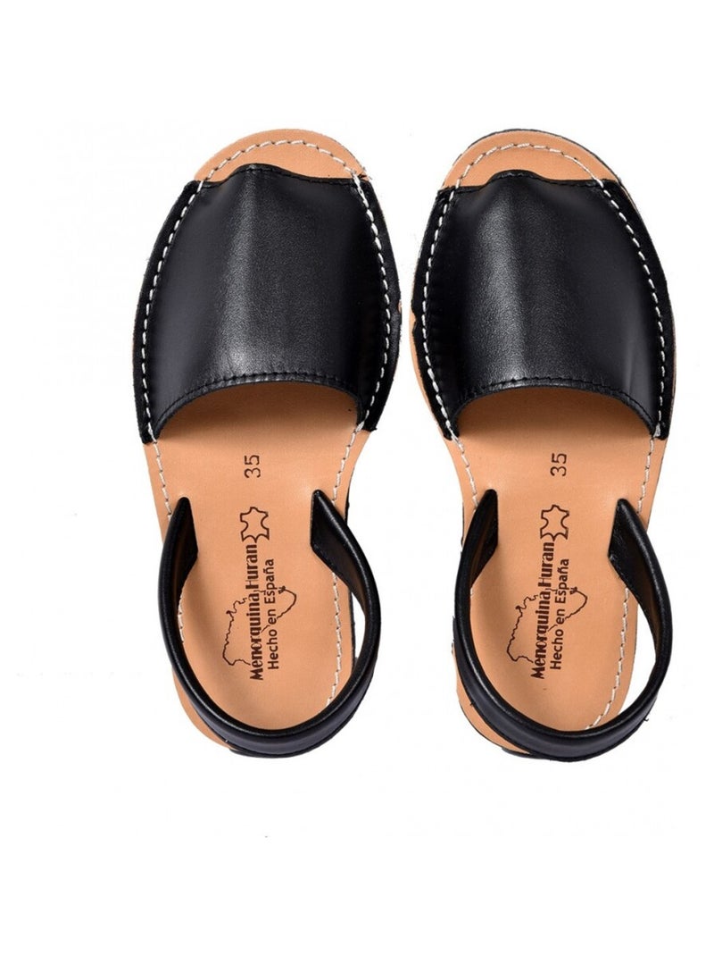 Sandale Nu Pieds Femme PREMIUM CUIR Noir - Kiabi