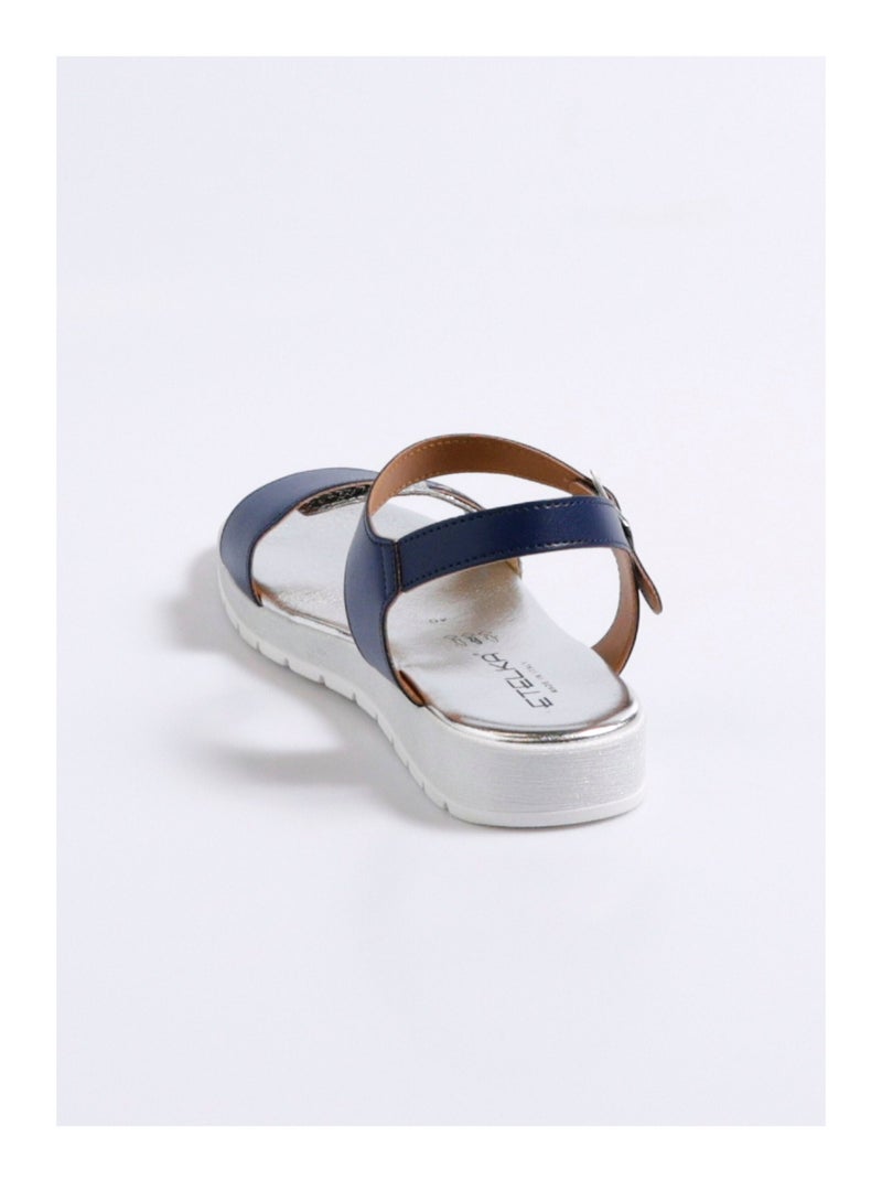 Sandale pailletée largeur confort Bleu marine - Kiabi