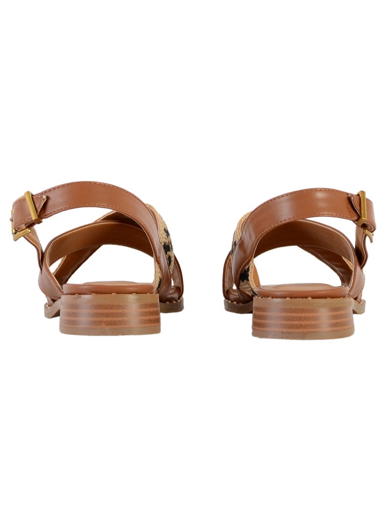 Sandale plate à bride The Divine Factory Camel - Kiabi