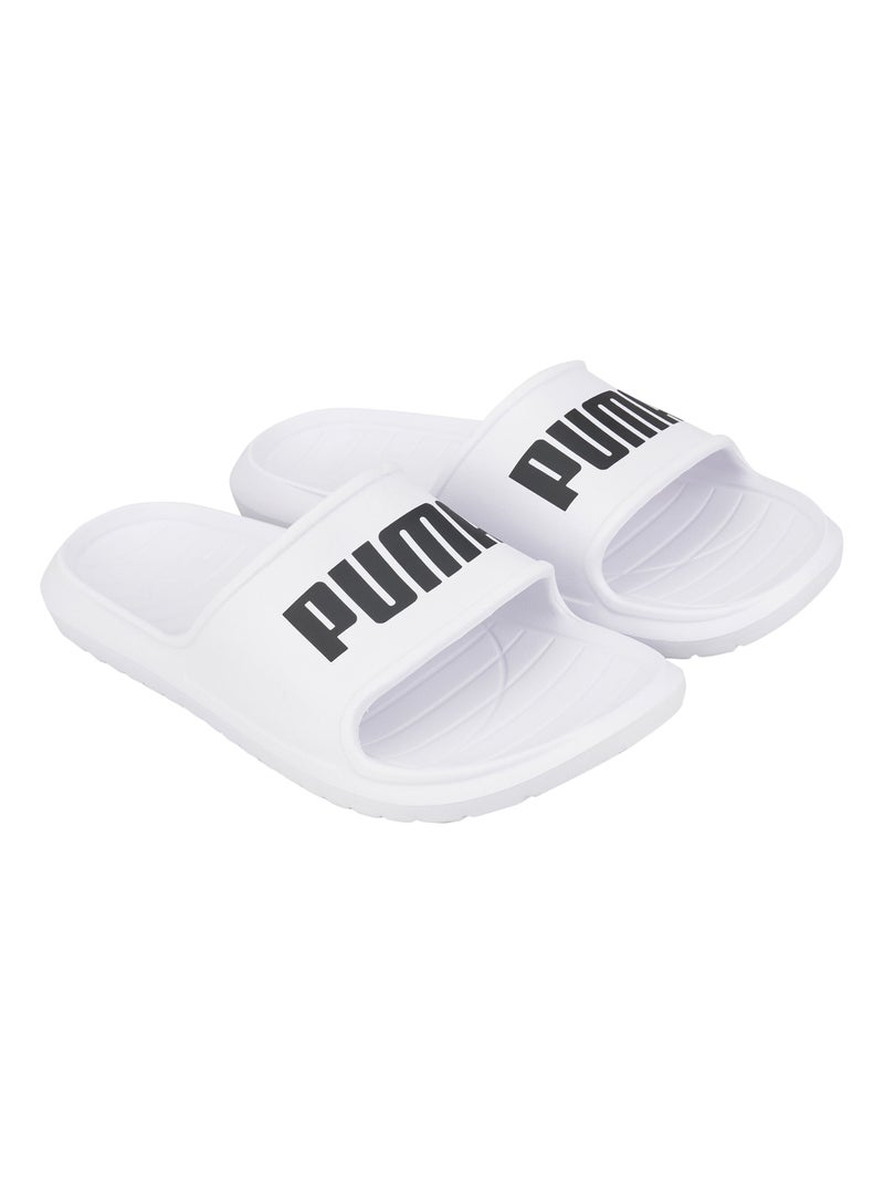 Sandale Plate à Enfiler Puma Divecat V2 Lite Blanc Noir - Kiabi