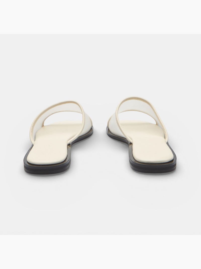 Sandale plate avec bande en résille Bata Blanc - Kiabi