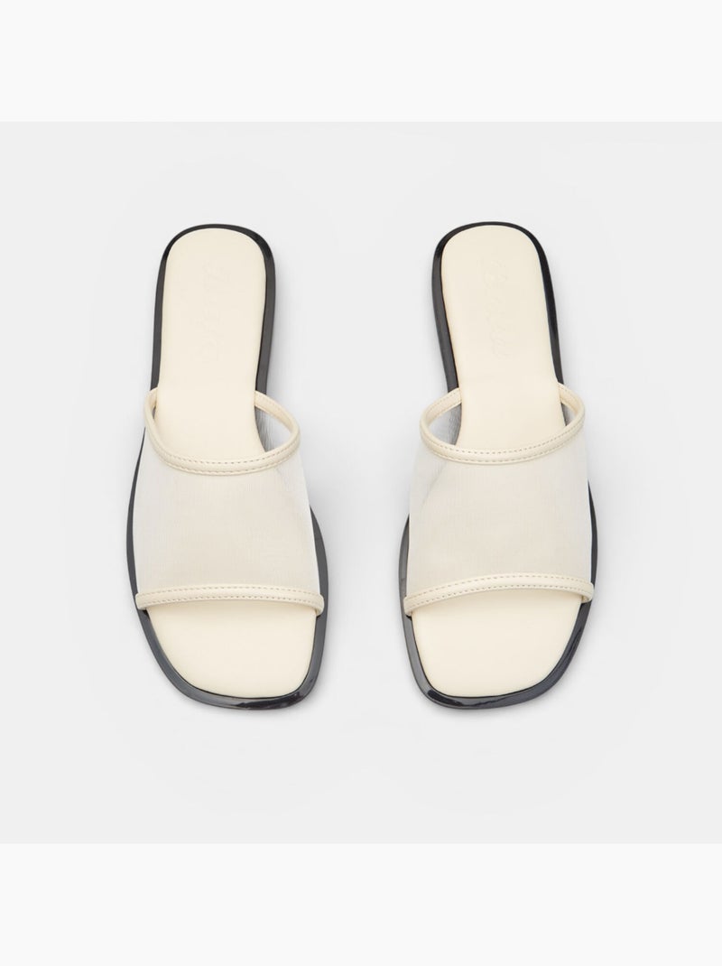 Sandale plate avec bande en résille Bata Blanc - Kiabi