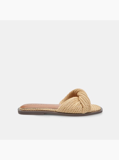 Sandale plate avec bande en tissu - Kiabi