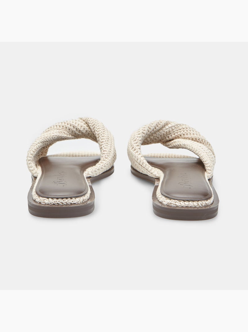 Sandale plate avec bande en tissu Blanc - Kiabi