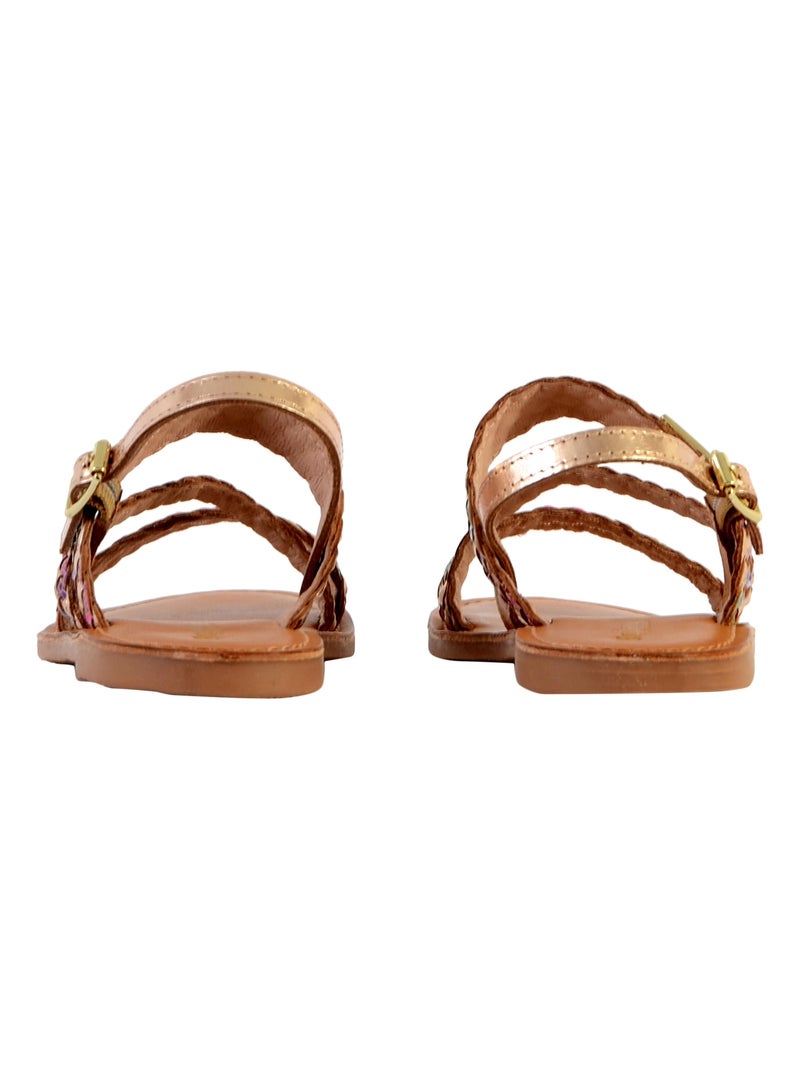 Sandale Plate Cuir Enfant Les Tropeziennes Bamako Doré/or - Kiabi