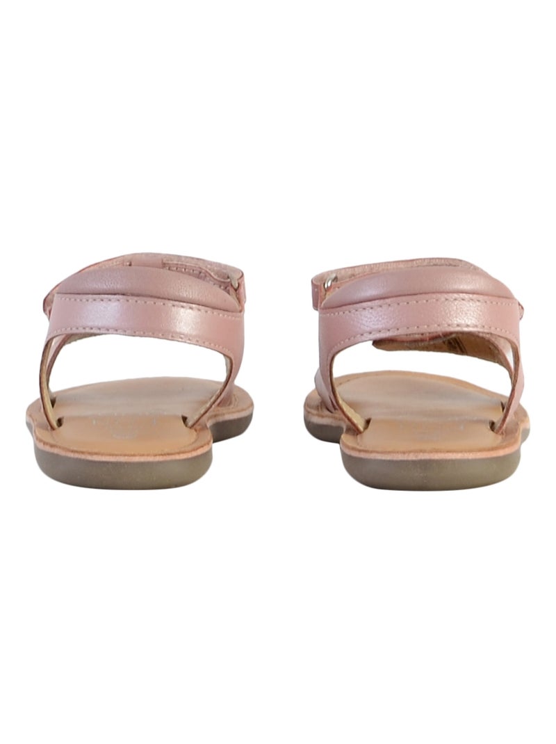 Sandale Plate Cuir Enfant Mod8 Cloonimals Blanc Rose Bleu - Kiabi