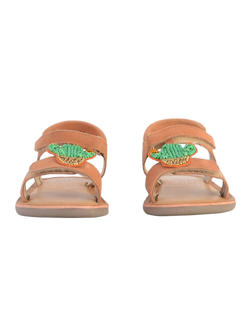 Sandale Plate Cuir Enfant Mod8 Cloonimals Orange - Kiabi
