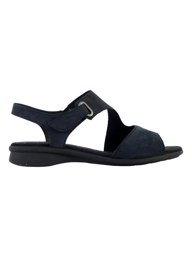 Sandale Plate Cuir Gabor Soft Nubuck Bleu - Kiabi