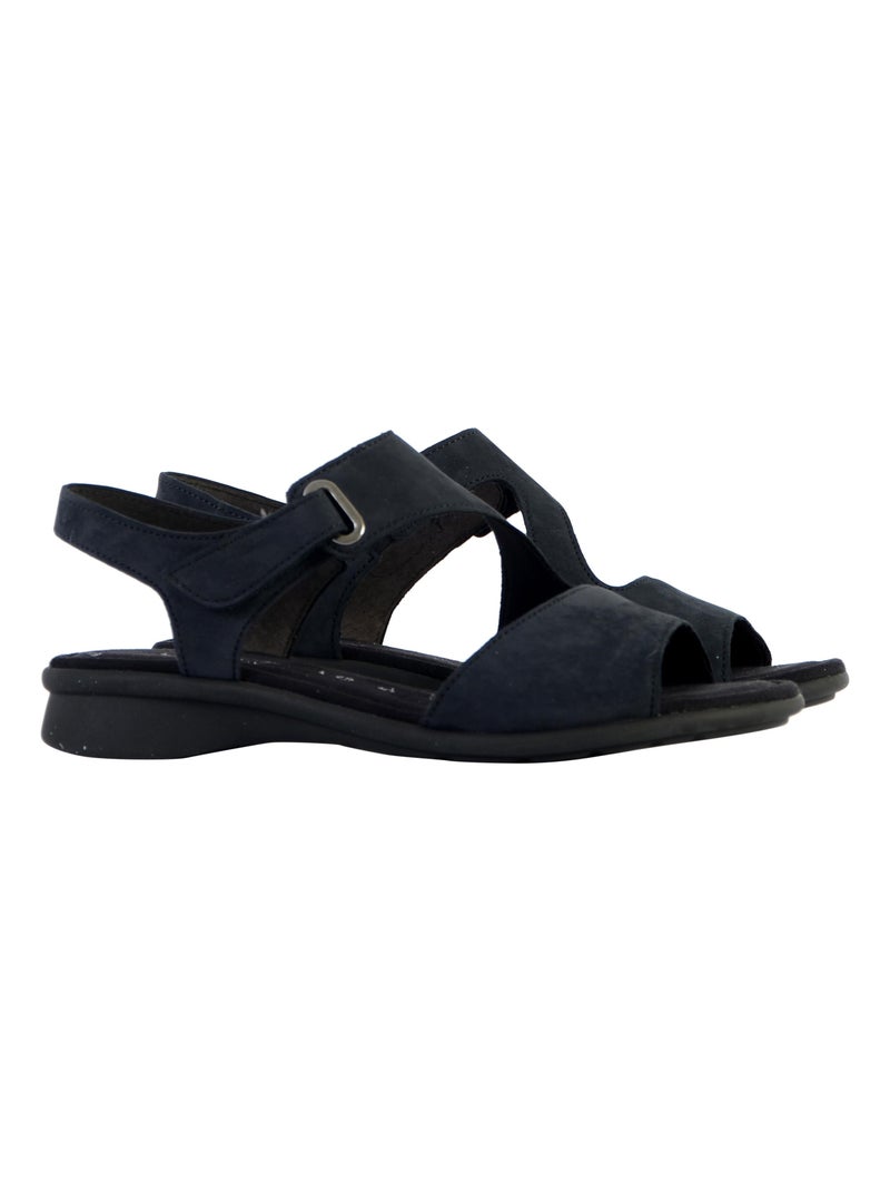 Sandale Plate Cuir Gabor Soft Nubuck Bleu - Kiabi