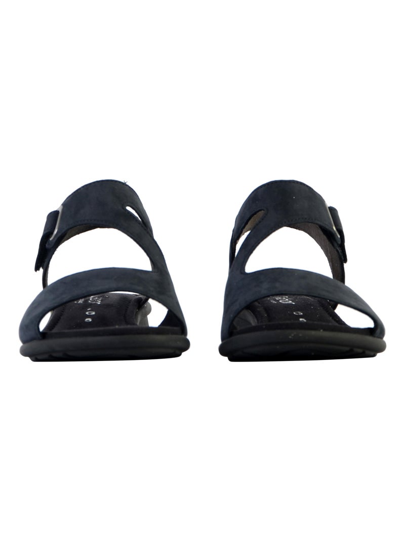 Sandale Plate Cuir Gabor Soft Nubuck Bleu - Kiabi