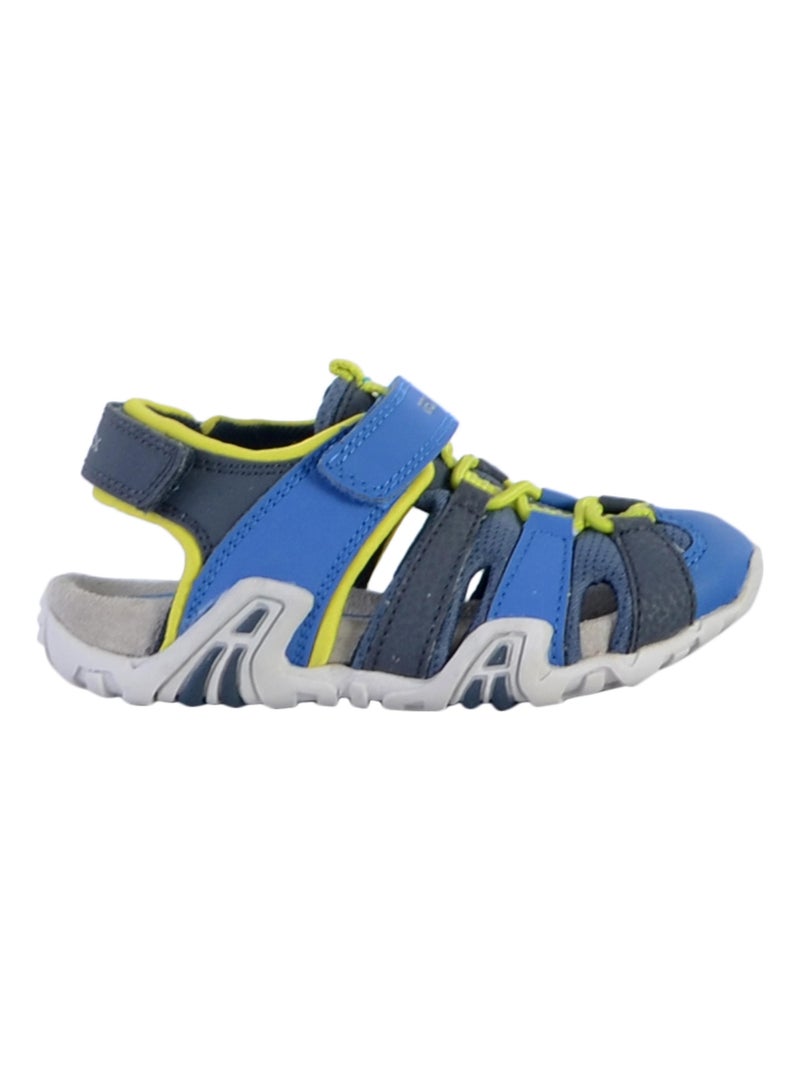 Sandale Plate Cuir Geox Enfant Kraze Bleu marine - Kiabi