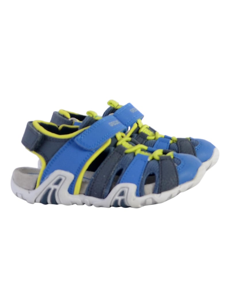 Sandale Plate Cuir Geox Enfant Kraze Bleu marine - Kiabi