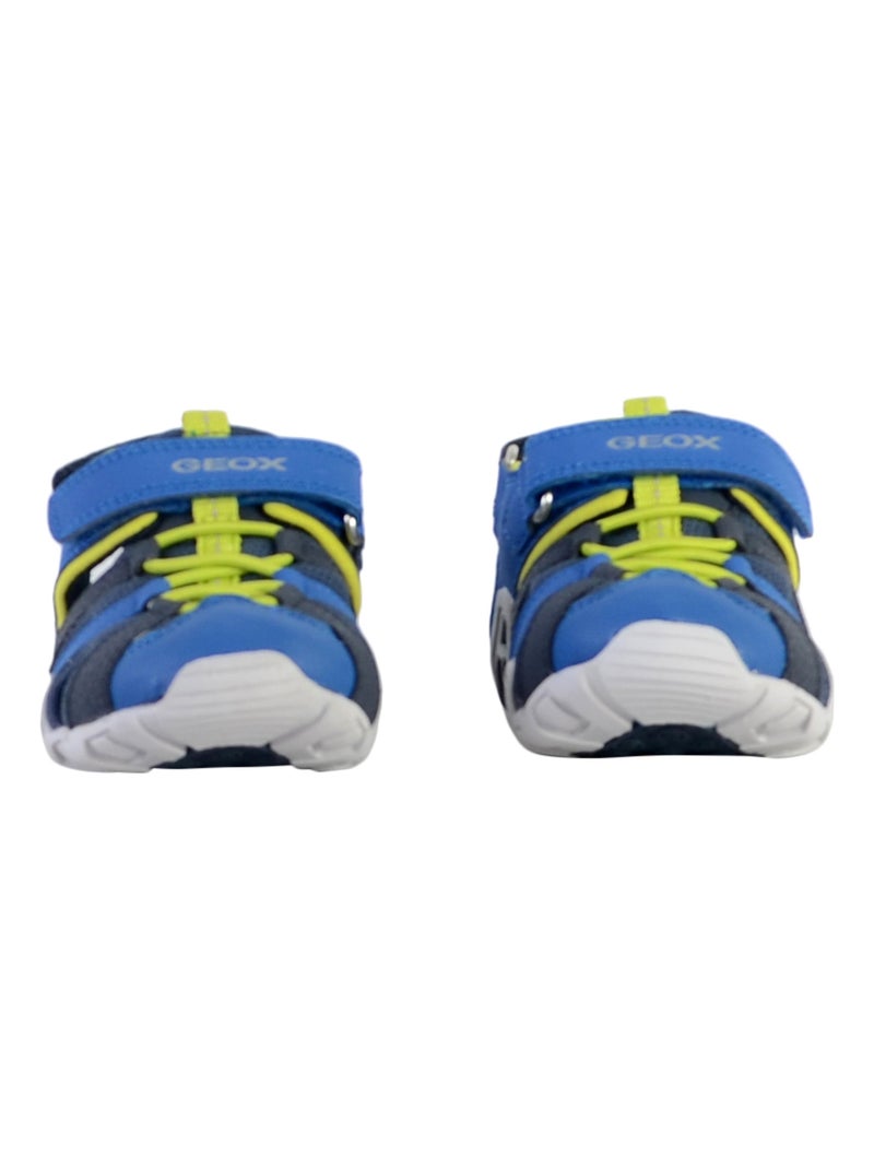 Sandale Plate Cuir Geox Enfant Kraze Bleu marine - Kiabi