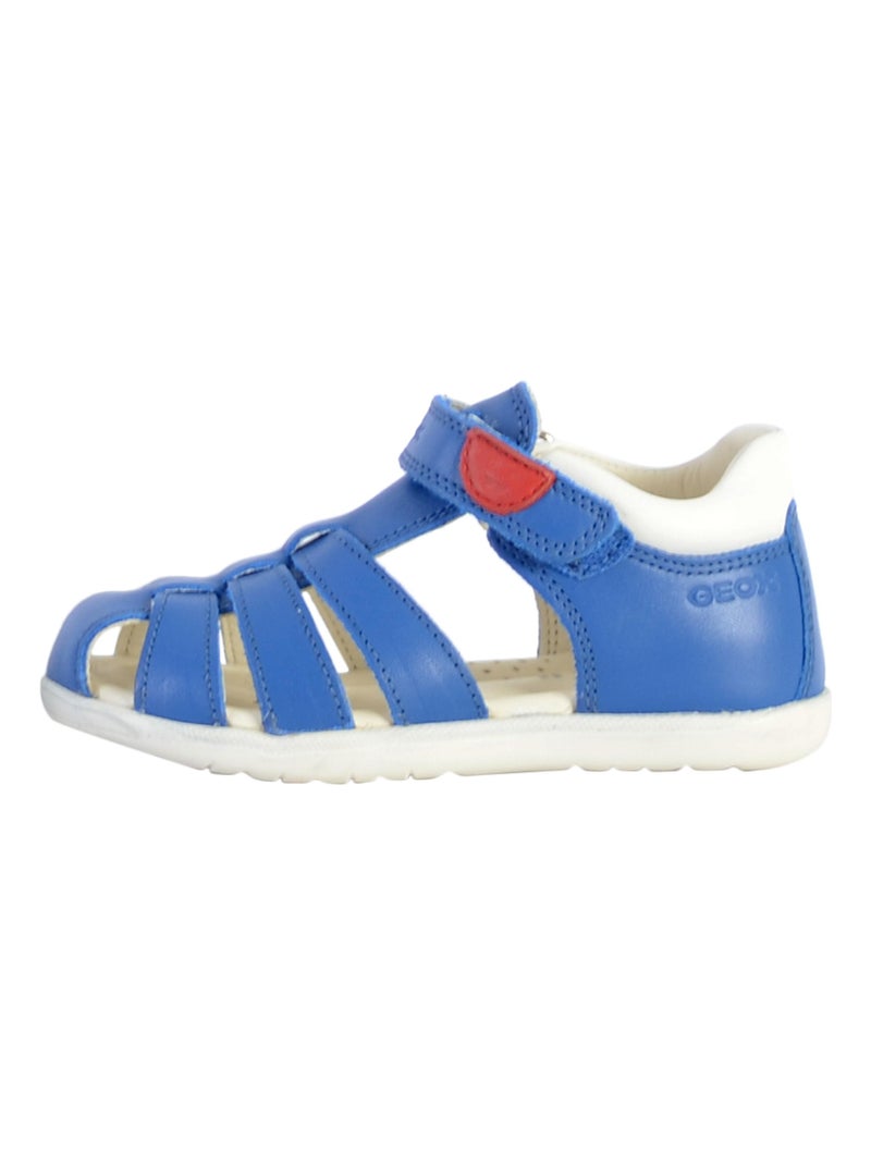 Sandale Plate Cuir Geox Enfant Macchia Bleu - Kiabi