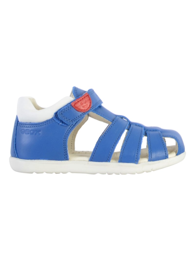 Sandale Plate Cuir Geox Enfant Macchia Bleu - Kiabi