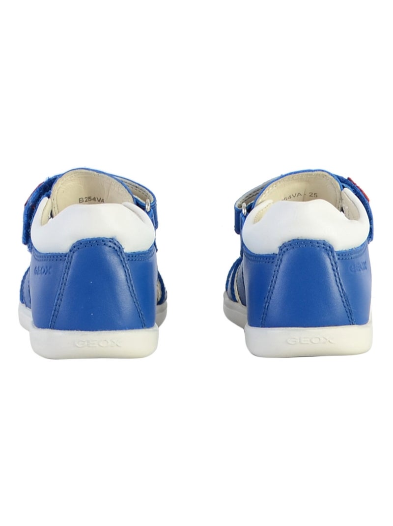 Sandale Plate Cuir Geox Enfant Macchia Bleu - Kiabi