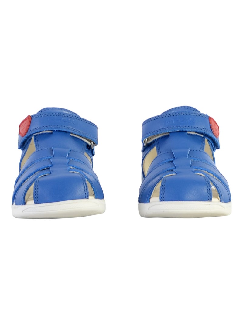 Sandale Plate Cuir Geox Enfant Macchia Bleu - Kiabi