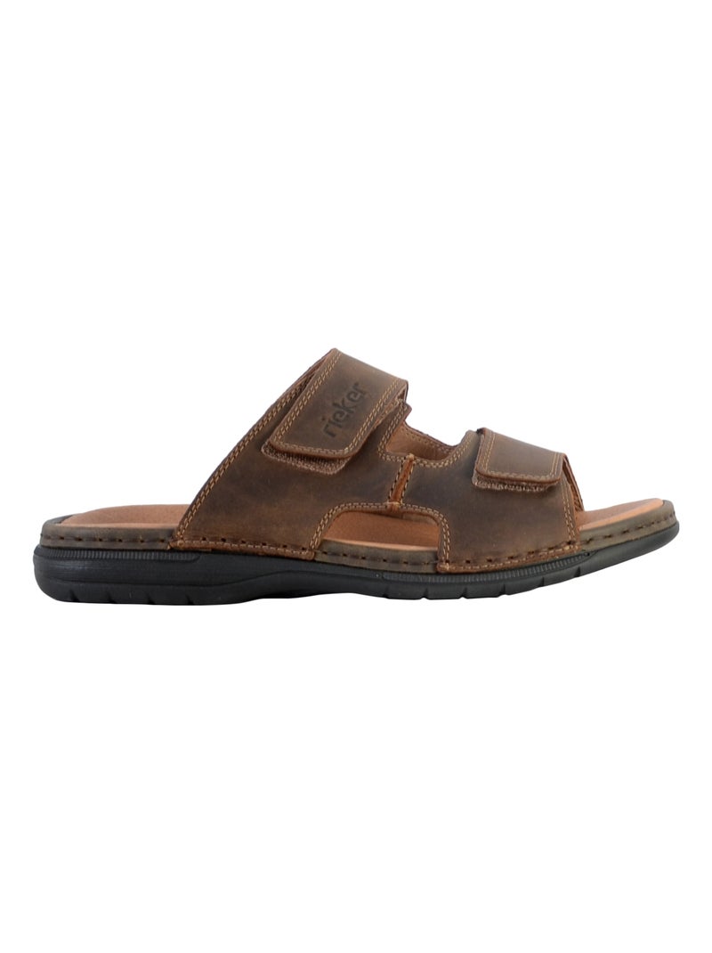Sandale Plate Cuir Rieker Bridge Marron - Kiabi
