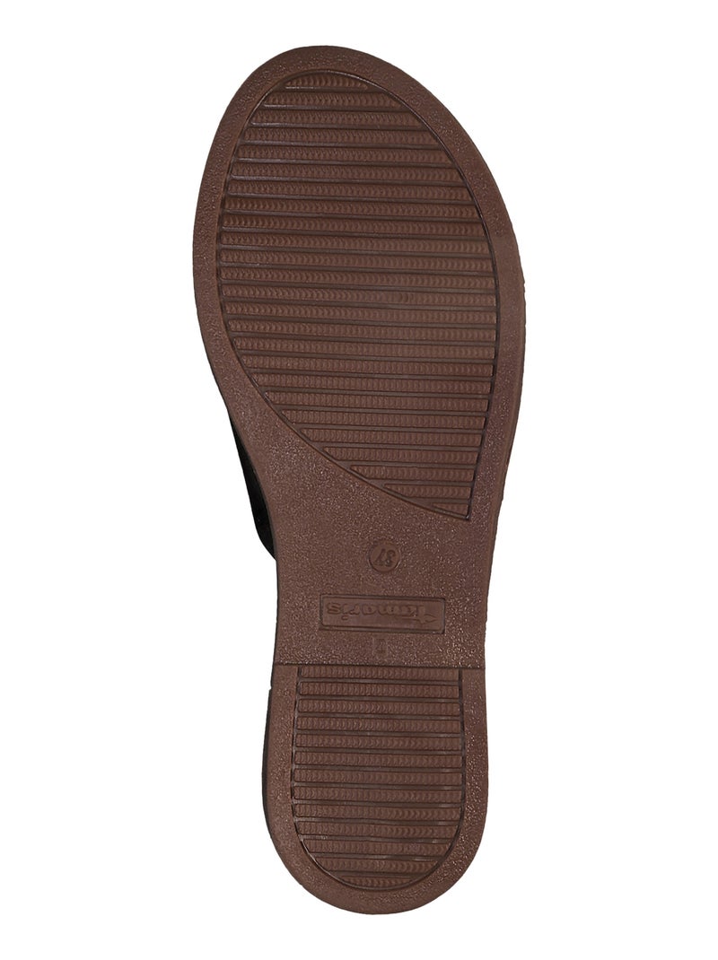 Sandale Plate Cuir Tamaris Doré/or - Kiabi