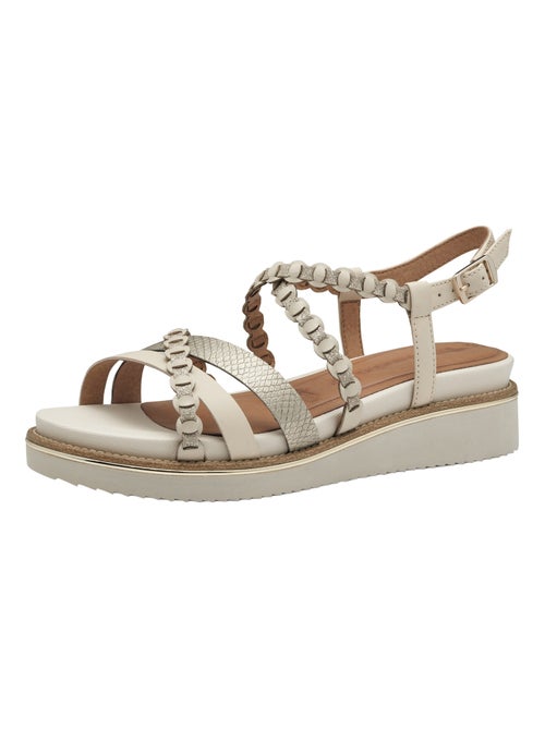 Sandale Plate Cuir Tamaris - Kiabi