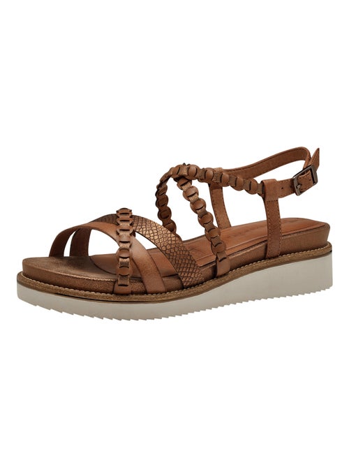 Sandale Plate Cuir Tamaris - Kiabi