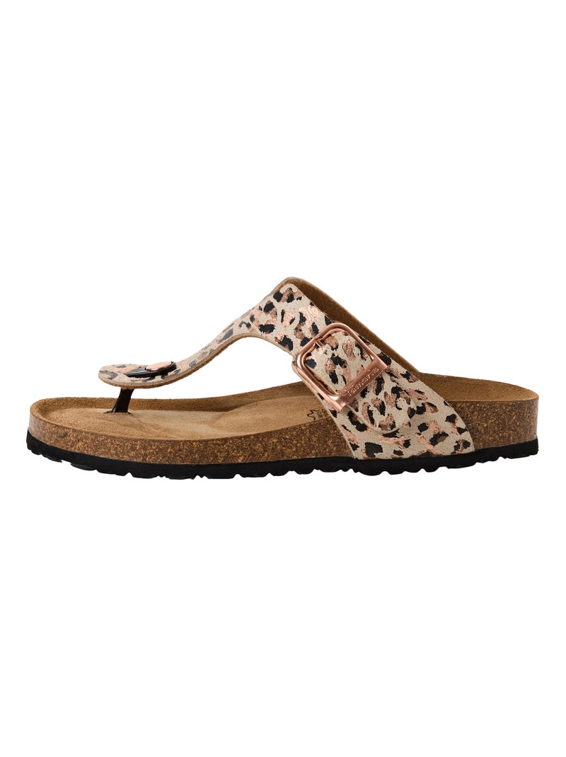 Sandale Plate Cuir Tamaris Multicolore - Kiabi