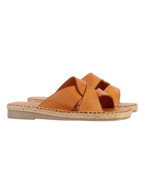 Sandale Plate Cuir TDF Alénoa - Kiabi