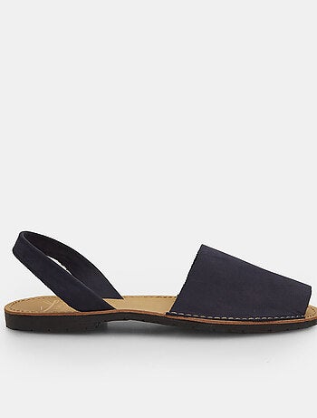 Sandale plate en cuir