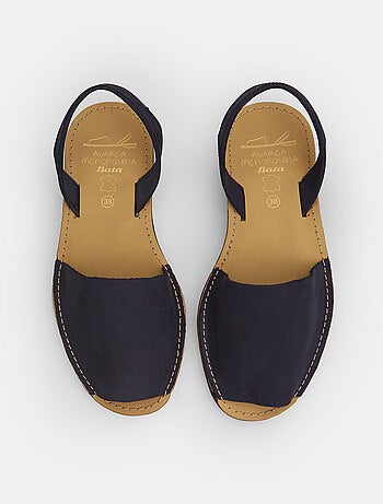 Sandale plate en cuir