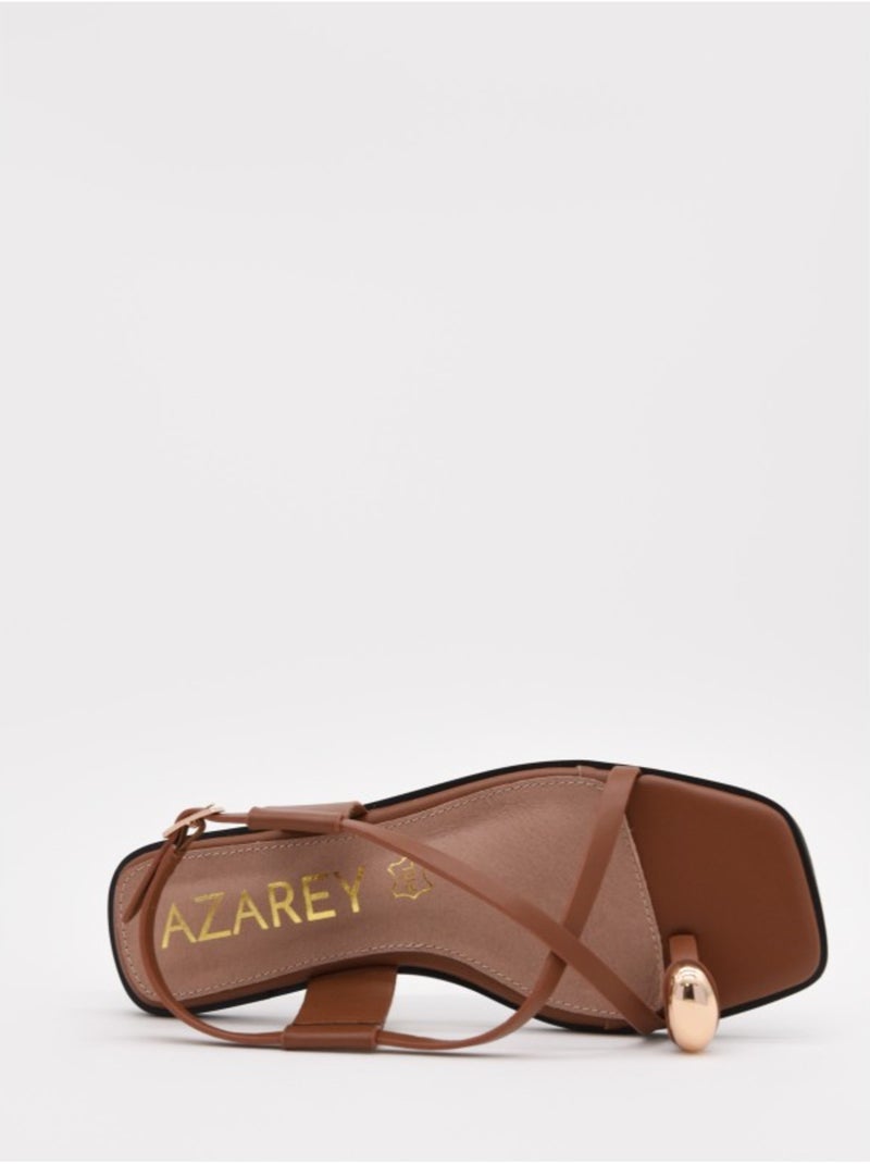 Sandale Plate Matériau Synthétique Montevita Camel - Kiabi