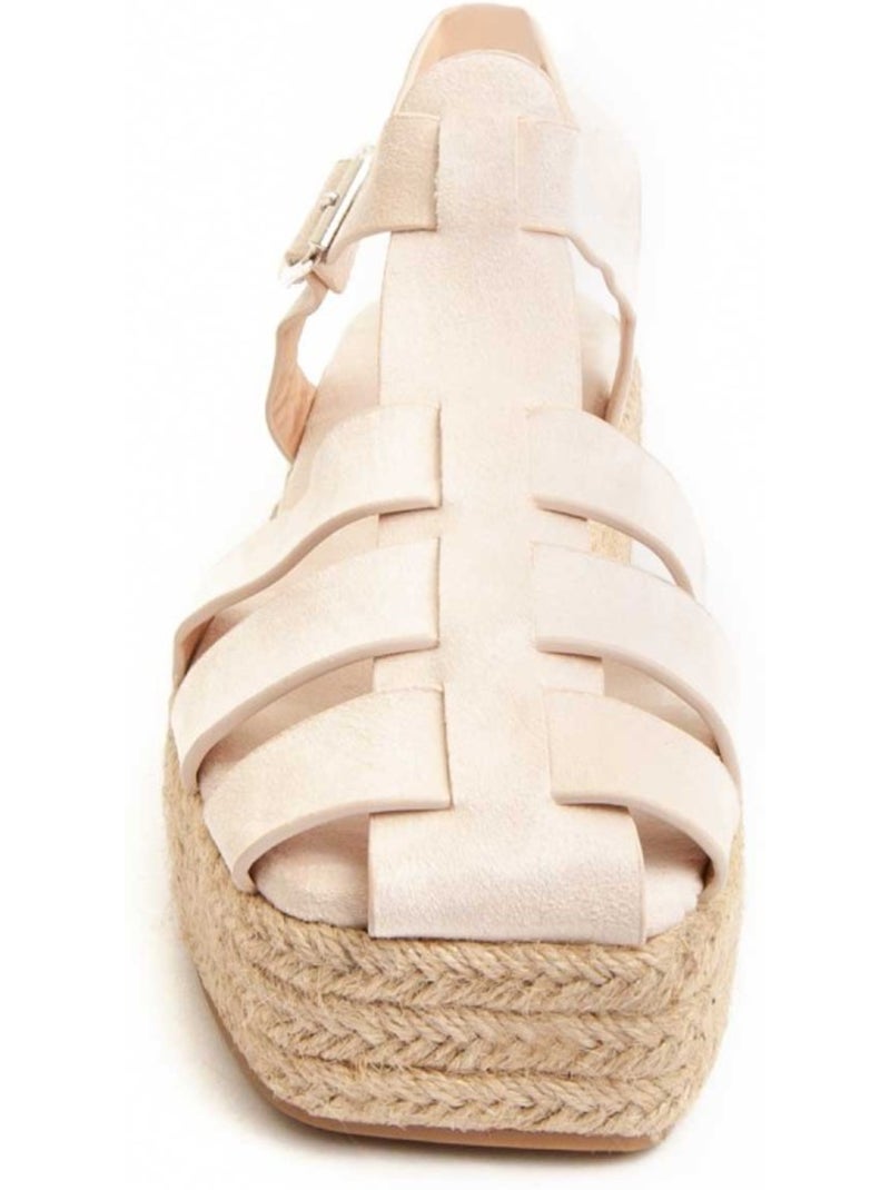 Sandale ? Plateforme Textile Montevita Beige - Kiabi