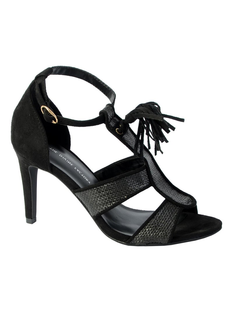 Sandale Talon The Divine Factory Noir - Kiabi