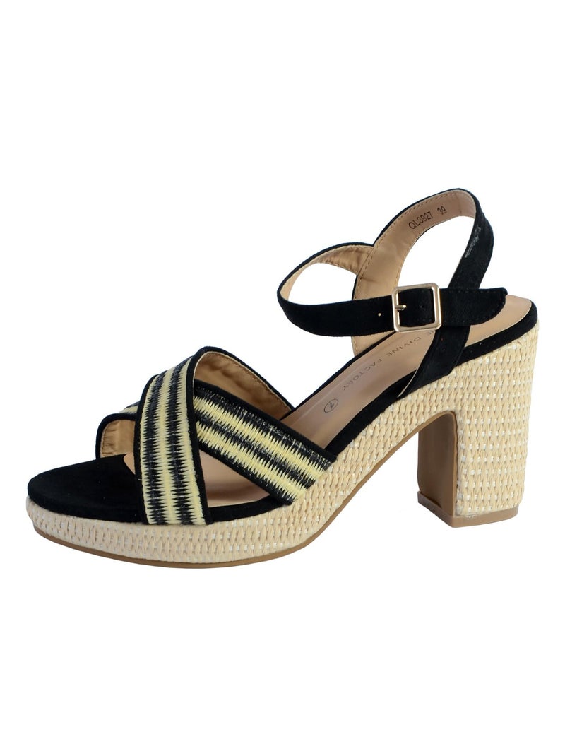 Sandale Talon The Divine Factory Noir - Kiabi