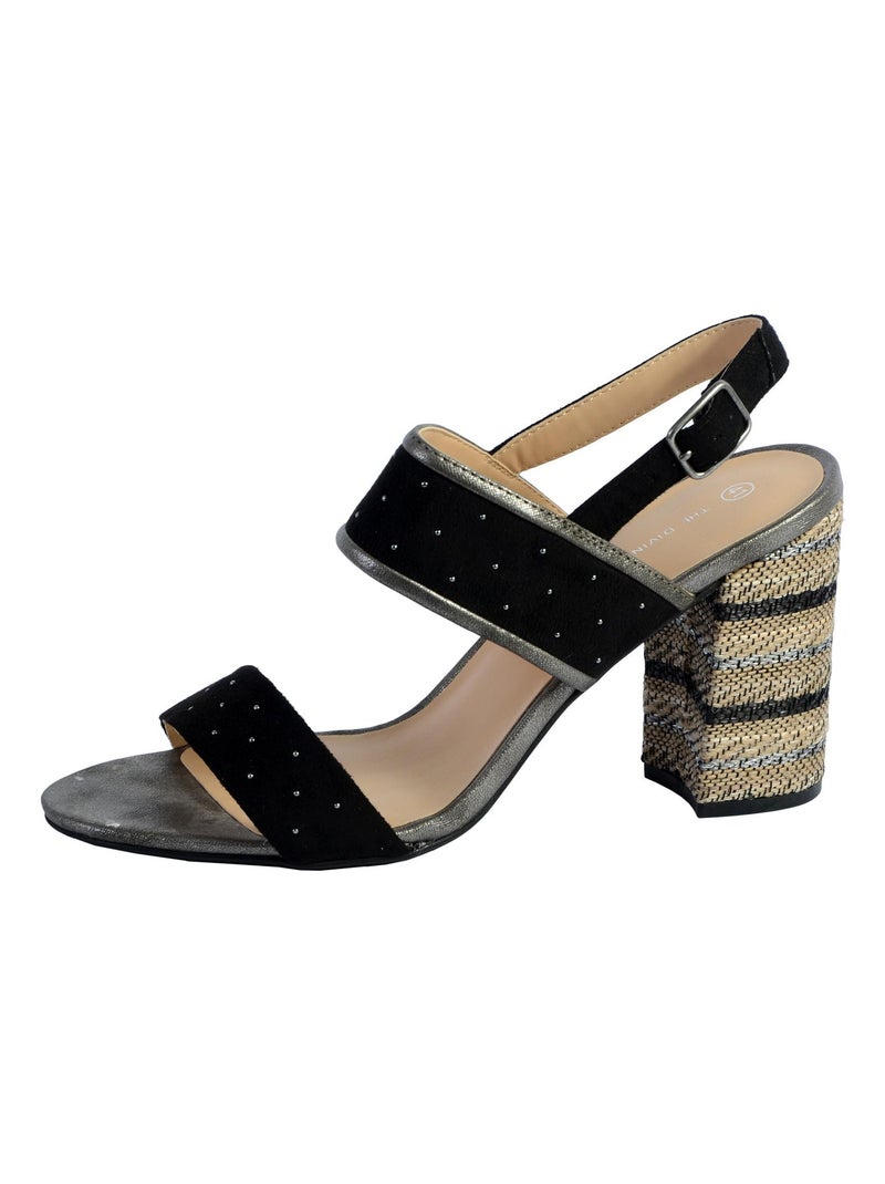 Sandale Talon The Divine Factory Noir - Kiabi