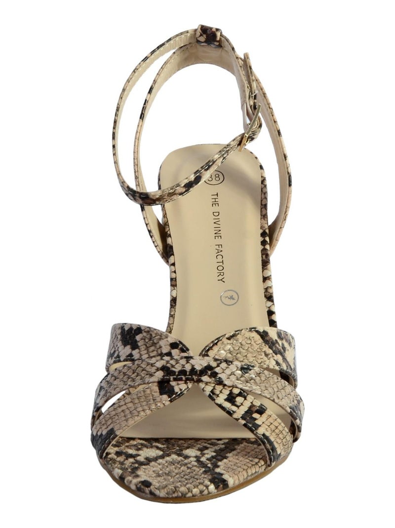 Sandale Talon The Divine Factory QL3921 Beige - Kiabi