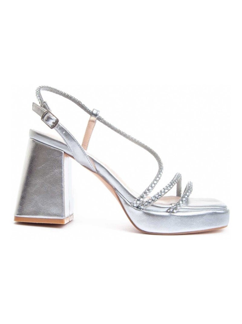 Sandale ? Talons Mat?riel Synth?tique Montevita Argent - Kiabi