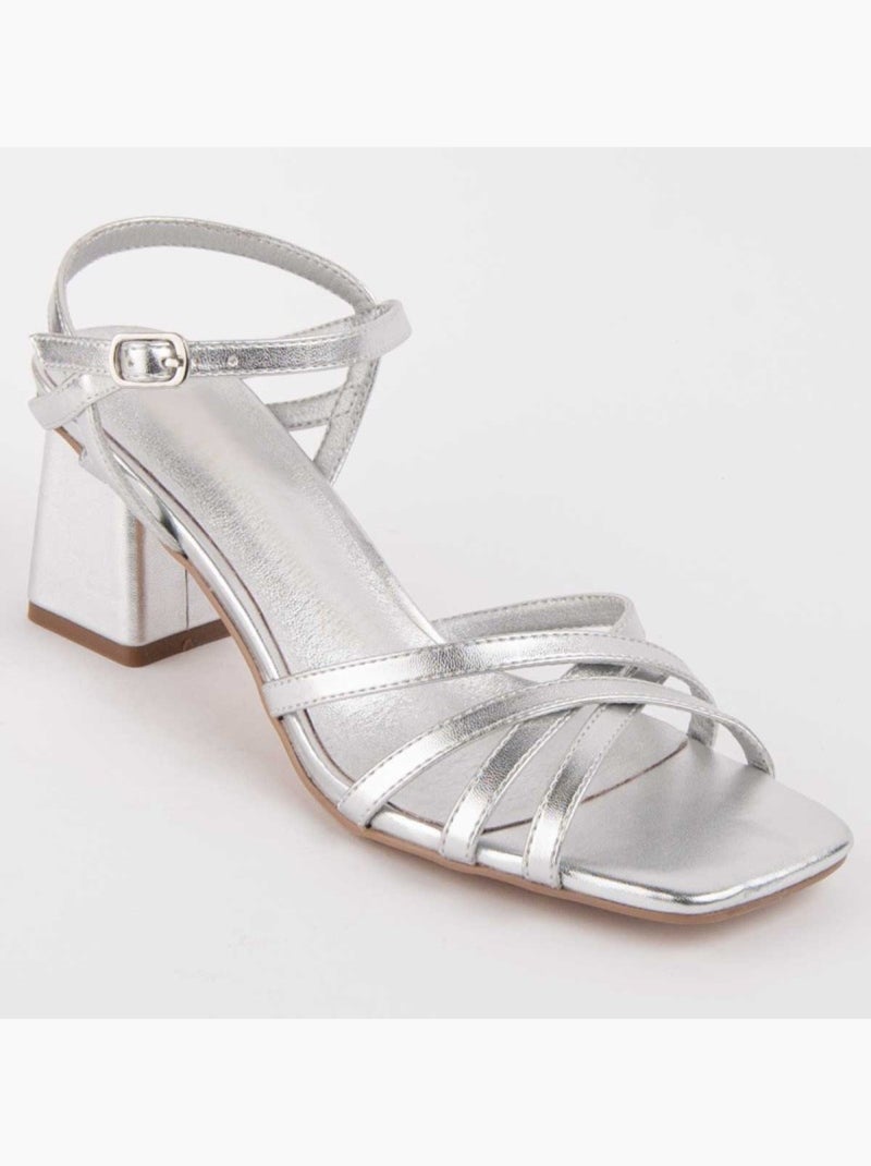 Sandale ? Talons Mat?riel Synth?tique Montevita Argent - Kiabi
