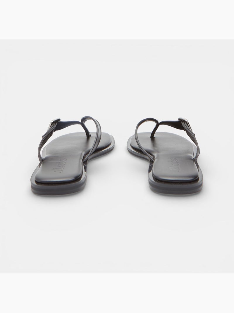 Sandale tongs plate Bata Noir - Kiabi