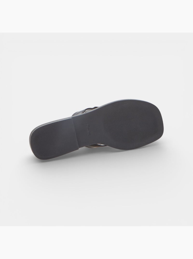 Sandale tongs plate Bata Noir - Kiabi
