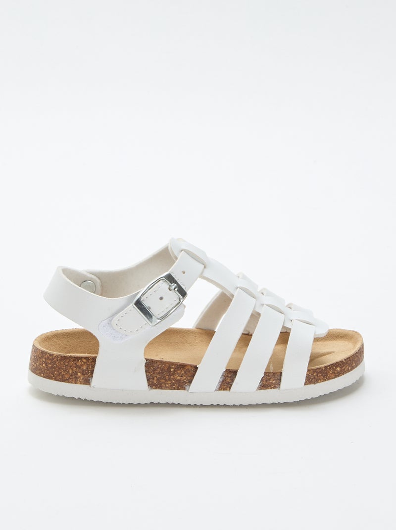 Sandale unie en simili Blanc - Kiabi