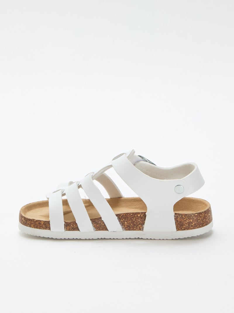Sandale unie en simili Blanc - Kiabi