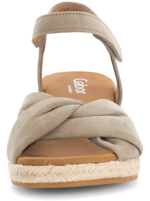Sandales - en cuir velours - Kiabi