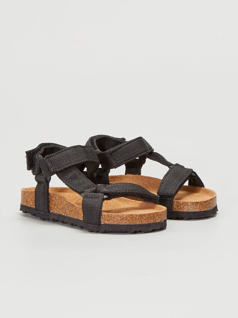 Sandales 3 scratchs noir - Kiabi
