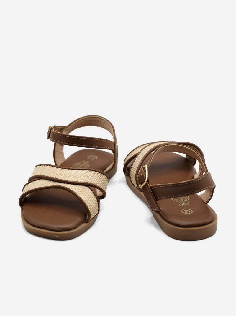 Sandales à boucle Camel - Kiabi