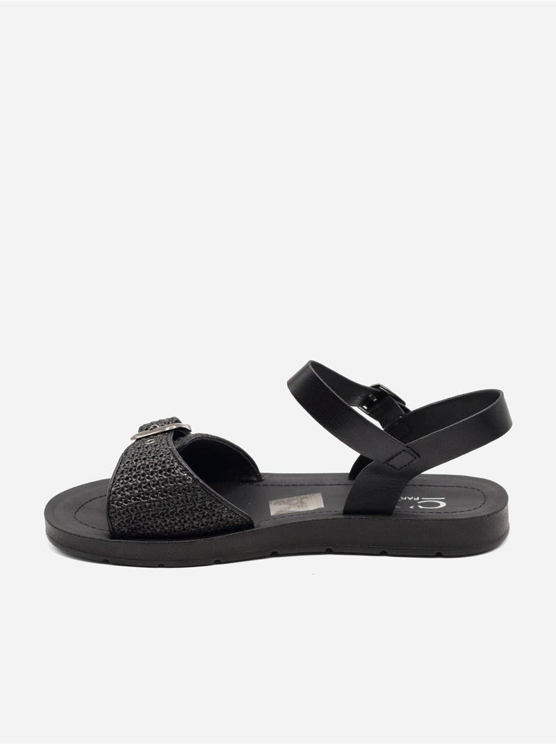 Sandales à boucle Noir - Kiabi