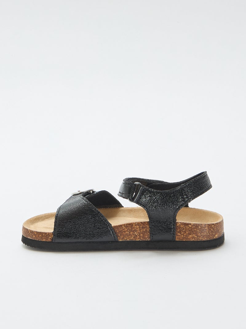 Sandales à boucle ronde Noir - Kiabi