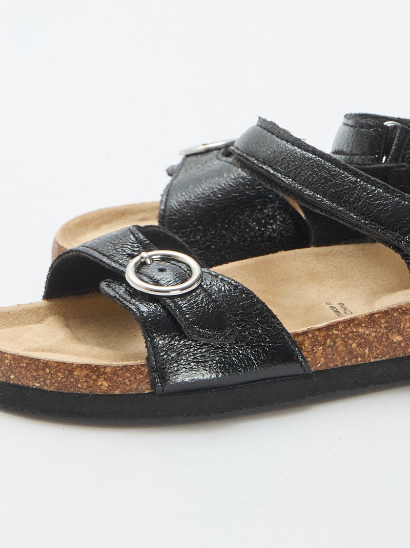 Sandales à boucle ronde Noir - Kiabi