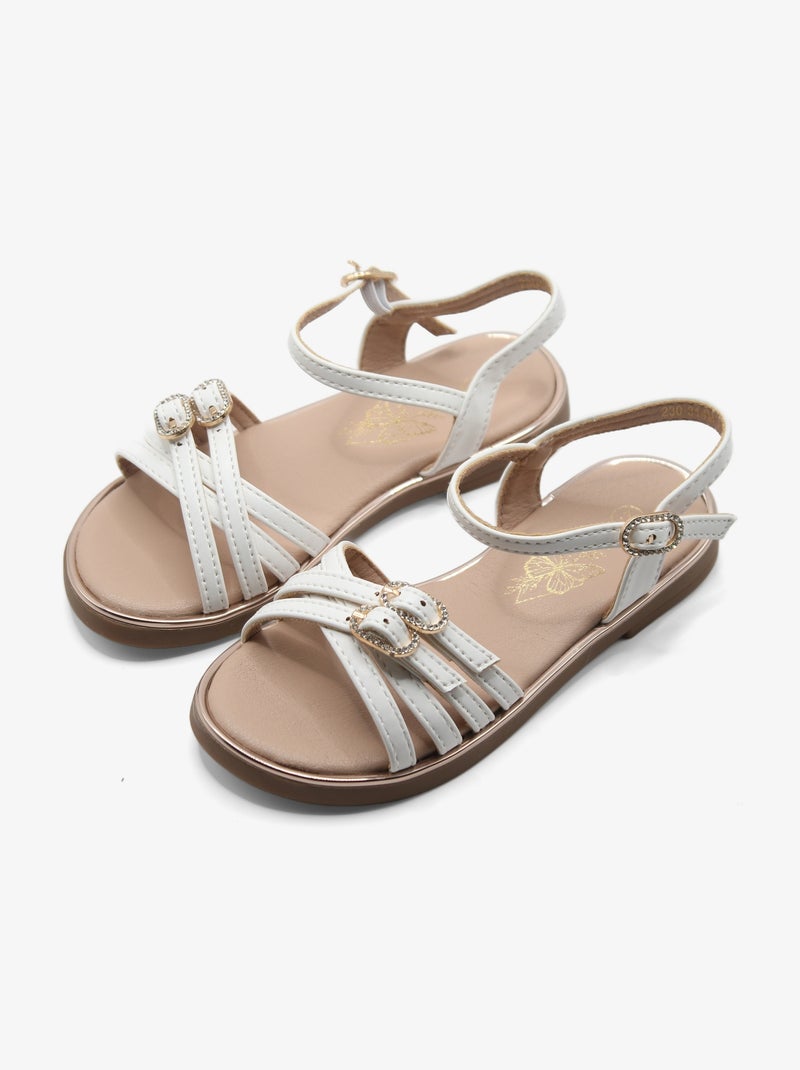 Sandales à boucles Blanc - Kiabi