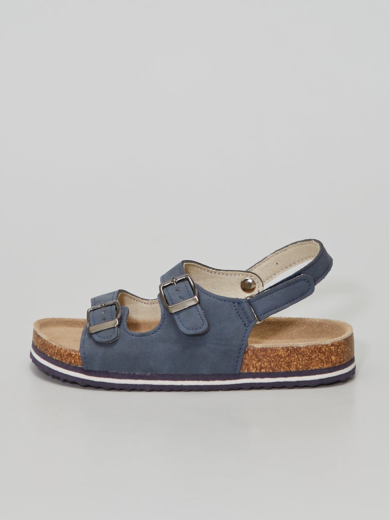 Sandales à boucles en simili bleu - Kiabi